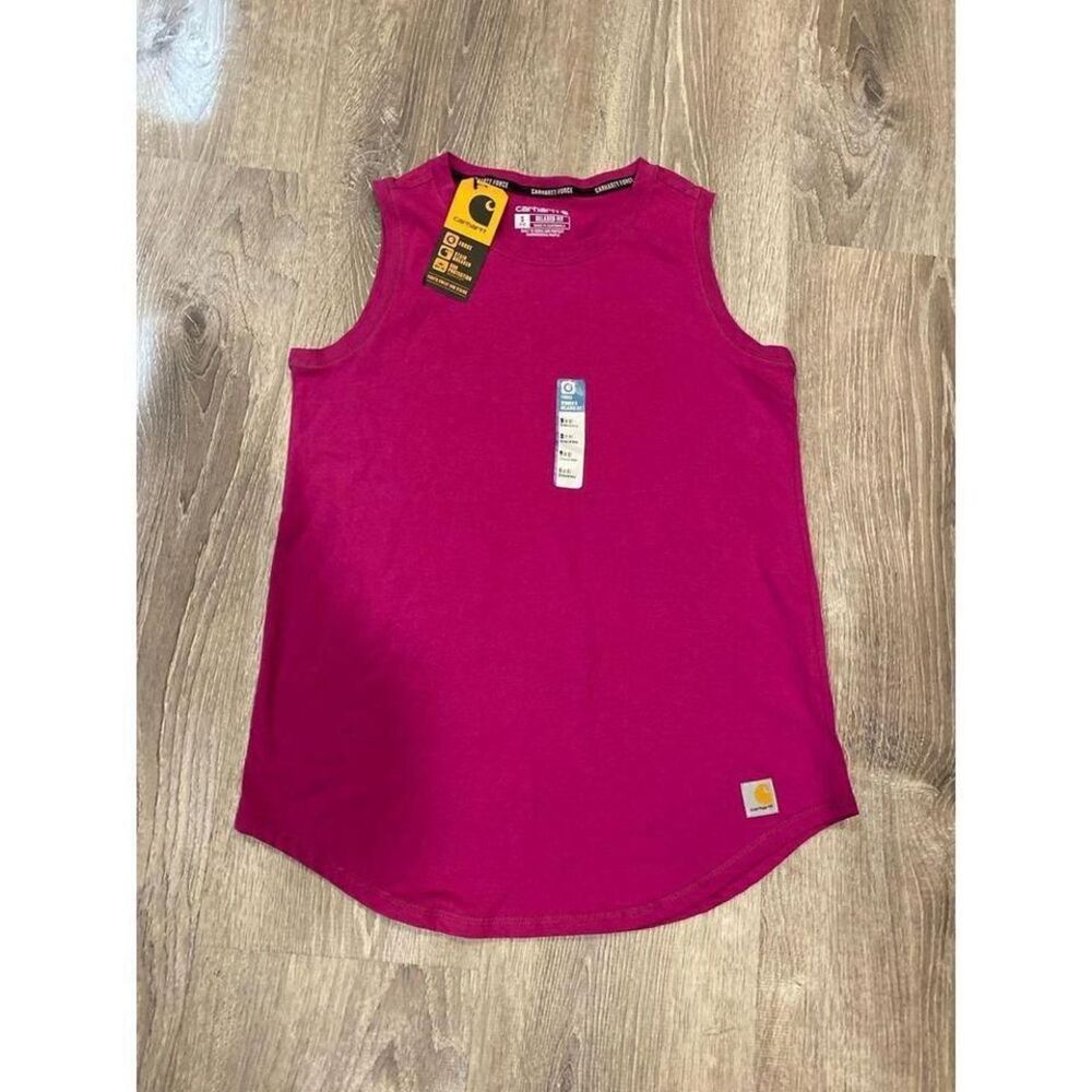 Carhartt Force Relaxed Fit Midweight Tank Pink Sleeveless Top TK5414-W Small